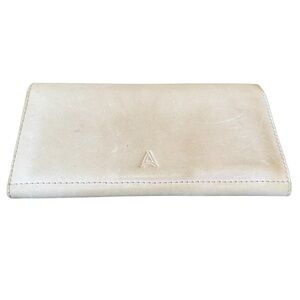 ABLE Women's Tri-fold Wallet with Magnetic Snap Nude Beige Leather